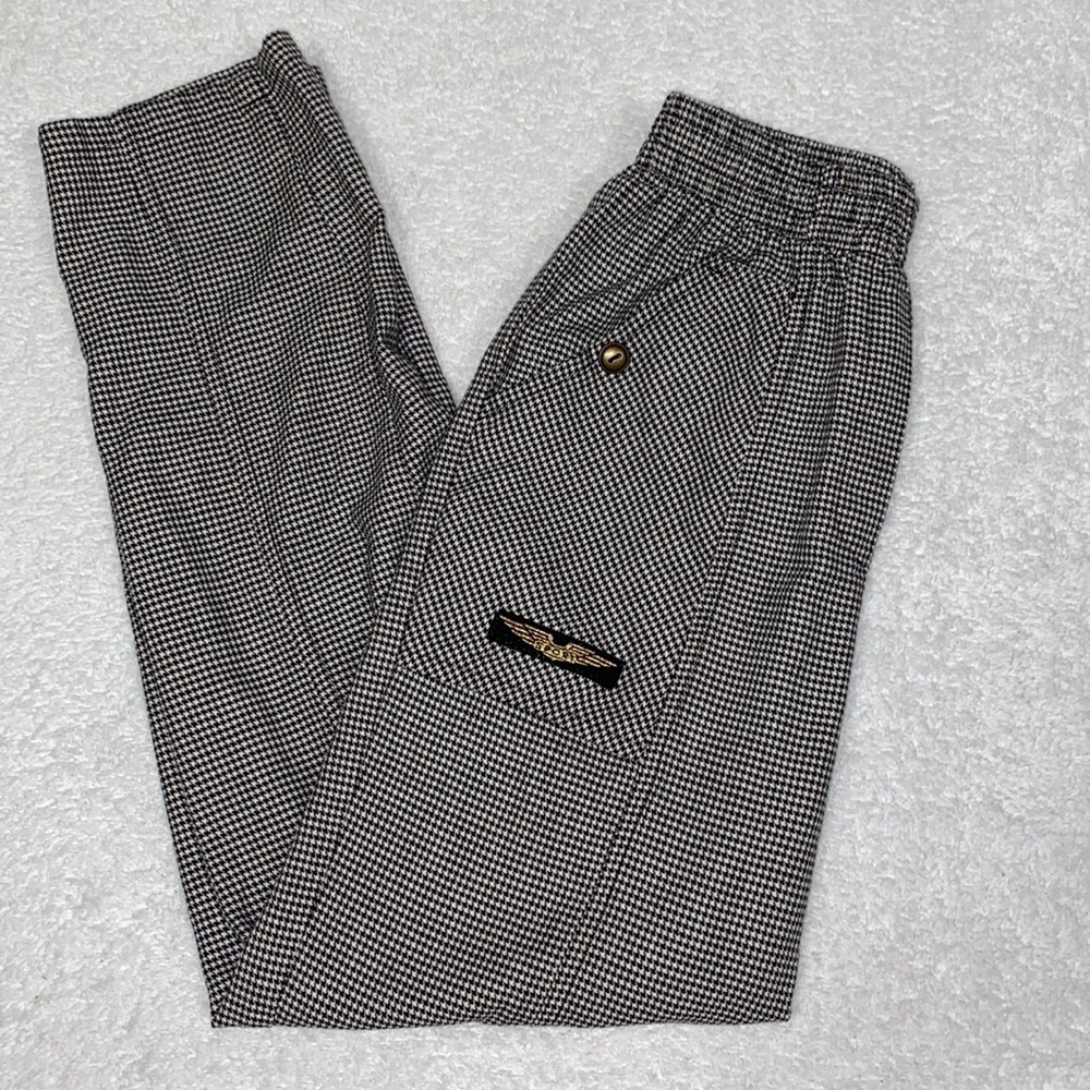 Vintage 80’s hang ten houndstooth elastic ‘em waist pants size medium
